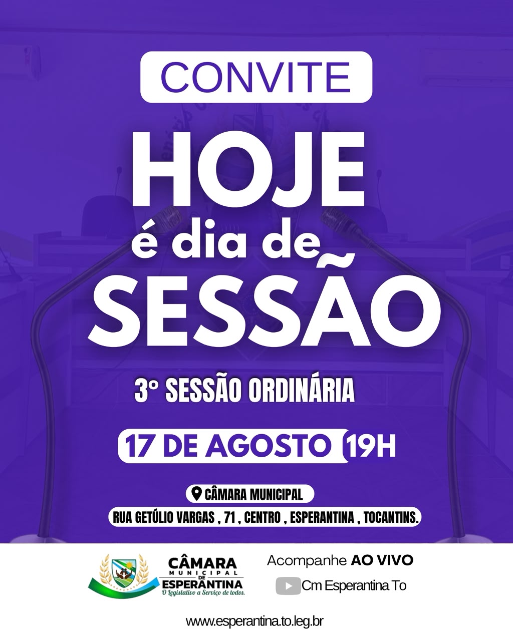 AS SESSÕES ORDINÁRIAS DA CÂMARA MUNICIPAL DE ESPERANTINA-TO