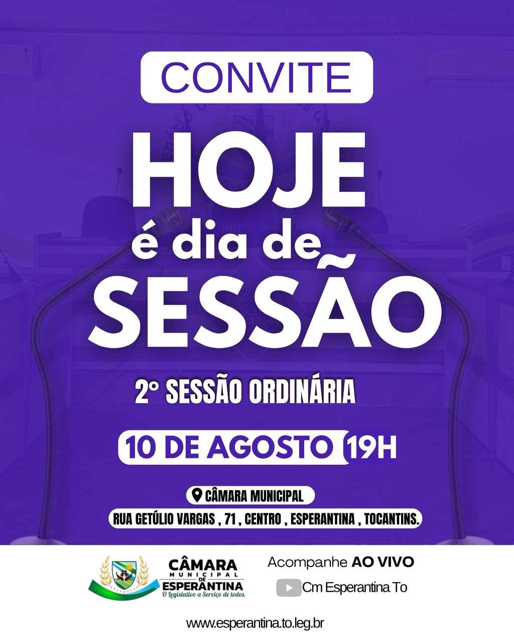 AS SESSÕES ORDINÁRIAS DA CÂMARA MUNICIPAL DE ESPERANTINA-TO