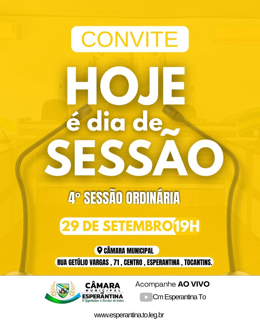AS SESSÕES ORDINÁRIAS DA CÂMARA MUNICIPAL DE ESPERANTINA-TO